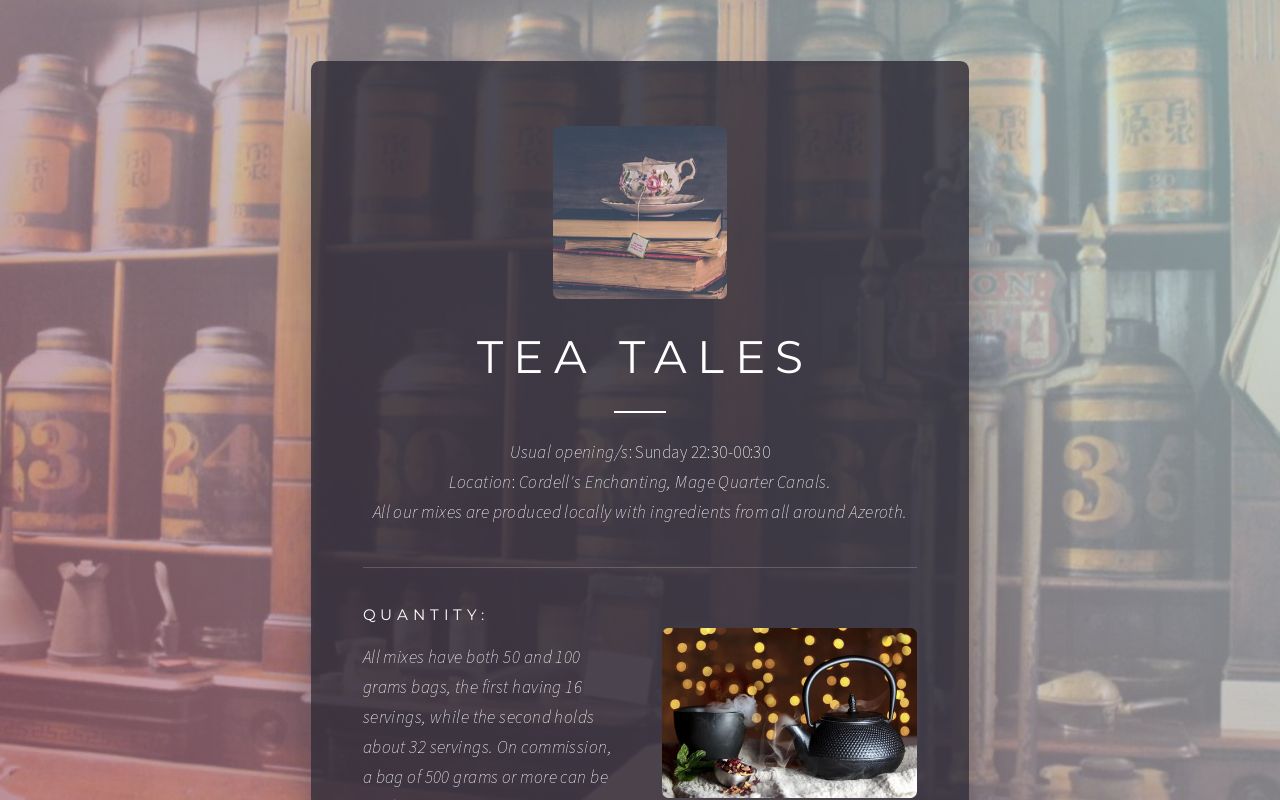 Tea Tales Catalogue Tea Tales Catalogue